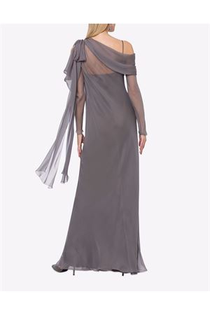 Abito in chiffon di seta organico grigio ALBERTA FERRETTI | A043666140507